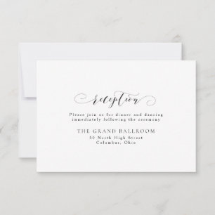 Elegant simple black and white reception invitation