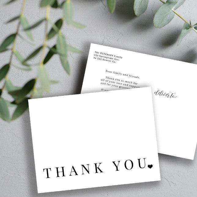 Elegant simple black and white thank you postcard (Creator Uploaded)