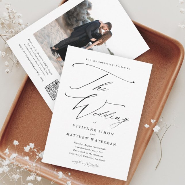 Elegant Simple Black and White Wedding Invitation (Creator Uploaded)