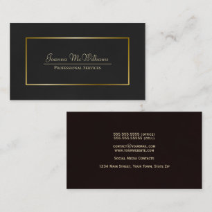 Elegant Simple Black & Gold Professional Business Card