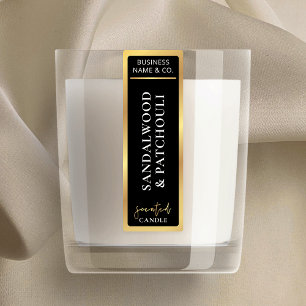 Elegant Simple Black & Gold Tamper Proof Candle