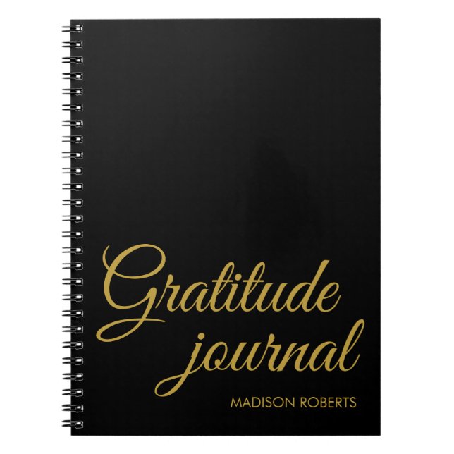 Elegant simple black gratitude journal (Front)
