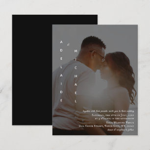 Elegant Simple Black Photo Wedding Invitation