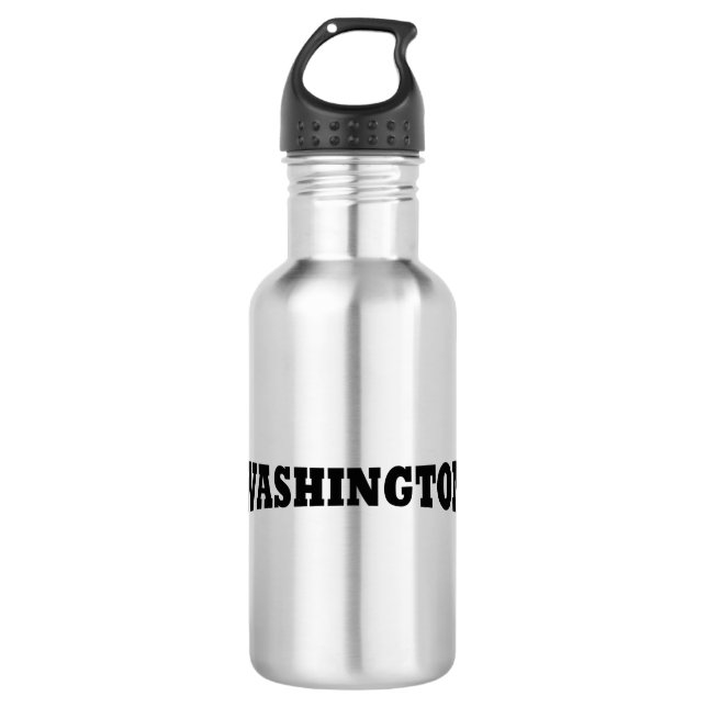 Elegant Simple Black Script Washington DC 532 Ml Water Bottle (Front)