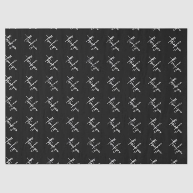 Elegant Simple Black Thank You Small Business Tissue Paper (Front)