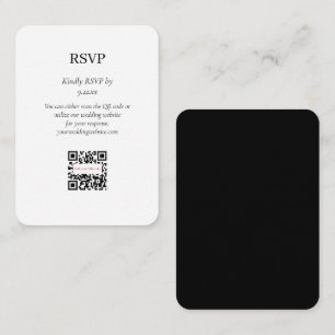 Elegant Simple Black White RSVP QR Code Option Enclosure Card