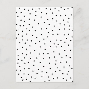 Elegant simple black white watercolor polka dots postcard