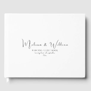 Elegant Simple Black & White Wedding Guest Book