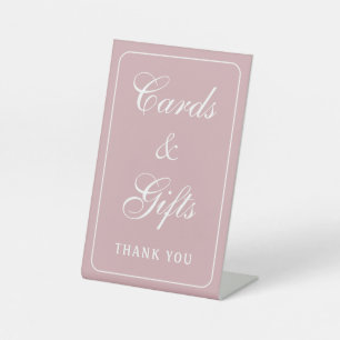 Elegant Simple Blush Cards & Gifts Pedestal Sign