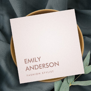 ELEGANT SIMPLE BLUSH PINK ROSE GOLD PROFESSIONAL SQUARE BUSINESS CARD