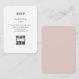 Elegant Simple Blush Pink RSVP QR Code Option Enclosure Card