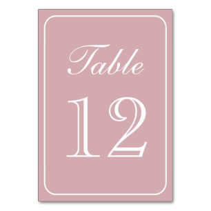 Elegant Simple Blush Table Number