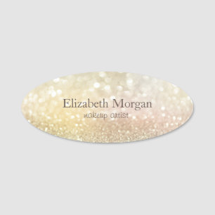 Elegant  Simple Bokeh Name Tag