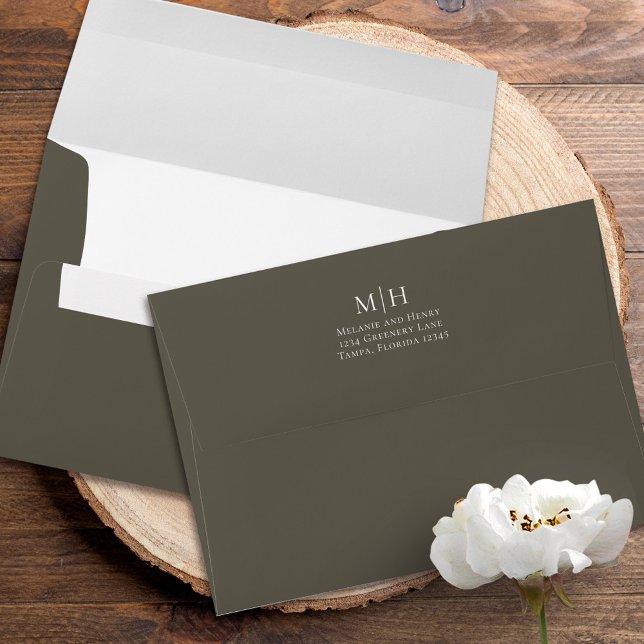 Elegant Simple Brown Grey Minimalist Modern Envelope (Creator Uploaded)