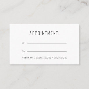Elegant Simple Business Appointment Card