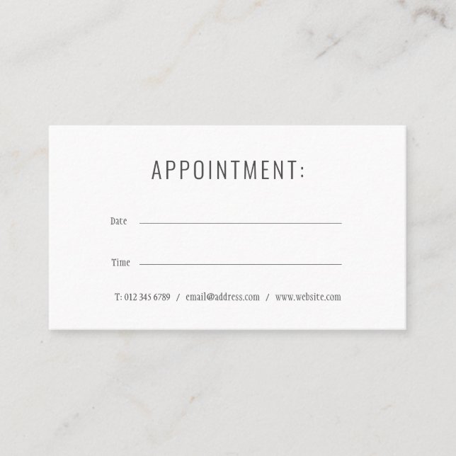 Elegant Simple Business Appointment Card (Front)