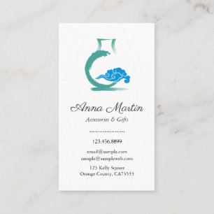 Elegant Simple Business Card with Chinoiserie Vase