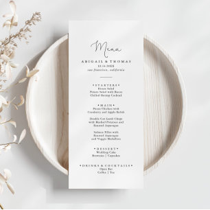 Elegant Simple Calligraphy Dinner Menu