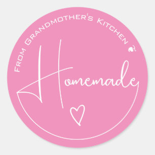 Elegant Simple Calligraphy Homemade Heart Labels