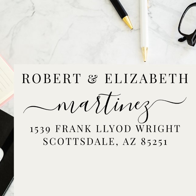  Elegant Simple Calligraphy Script Return Address Self-inking Stamp (Creator Uploaded)