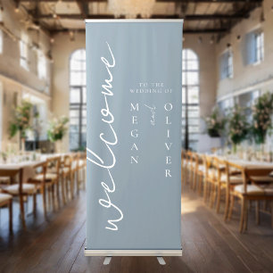 Elegant Simple Calligraphy Script Wedding Welcome Retractable Banner