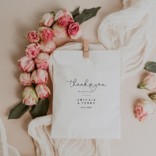 Elegant Simple Calligraphy Thank You Wedding  Favour Bags