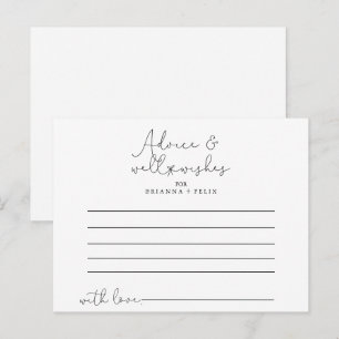 Elegant Simple Calligraphy Wedding Advice Card