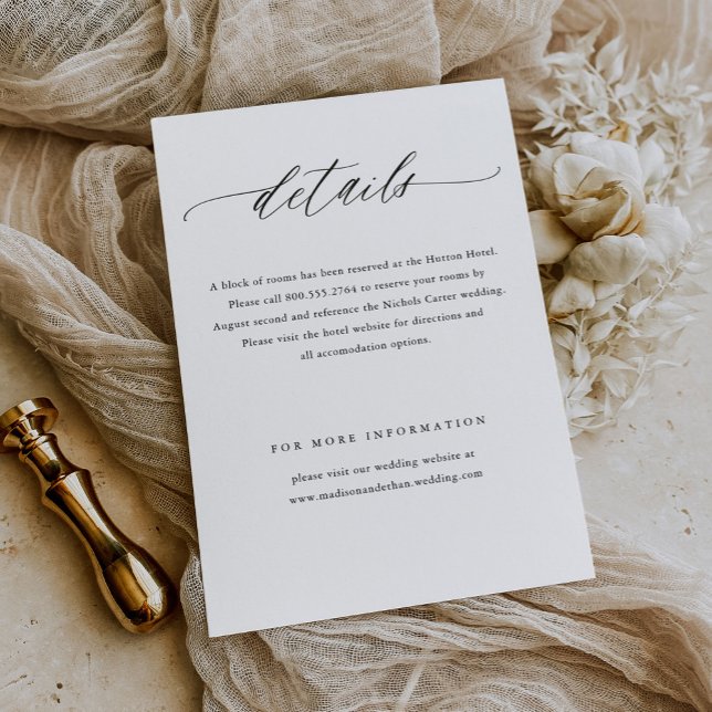 Elegant Simple Calligraphy Wedding Enclosure Card (Creator Uploaded)