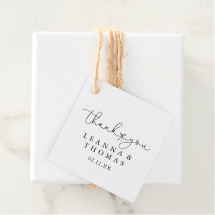 Elegant Simple Calligraphy Wedding  Favour Tags