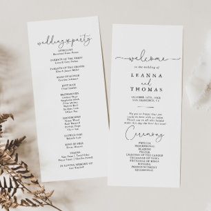 Elegant Simple Calligraphy Wedding Program Programme