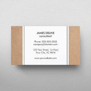 Elegant Simple Cardboard White Consultant Business Card
