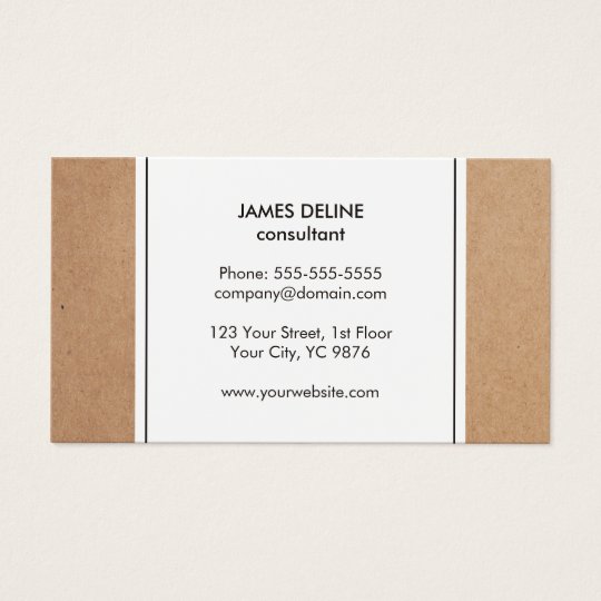 Elegant Simple Cardboard White Consultant Business Card