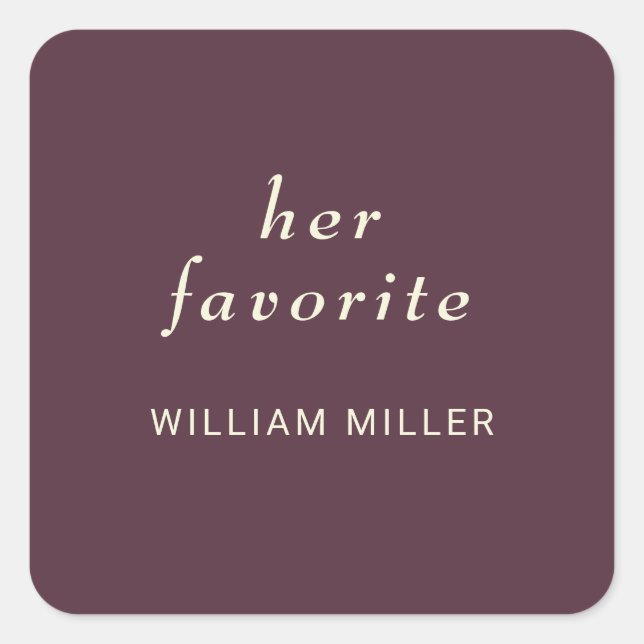 Elegant Simple Cherry Lacquer, Monogram Wedding Square Sticker (Front)