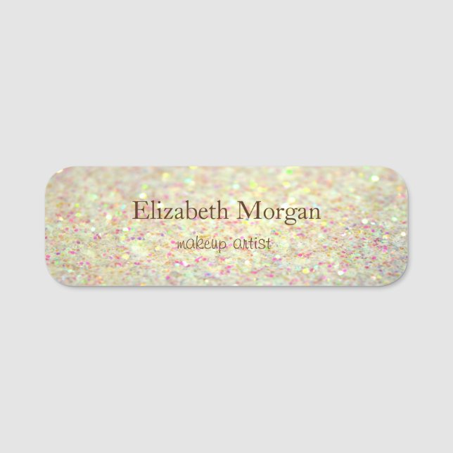 Elegant  Simple Chic Colourful Bokeh Name Tag (Front)