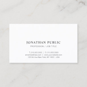 Elegant Simple Chic Modern Trendy Minimalist Business Card