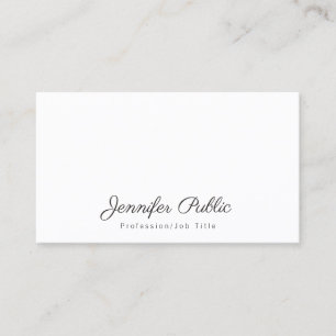 Elegant Simple Chic White Modern Professional Business Card