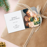 Elegant Simple Christmas | Modern Minimal Photo Gift Tags<br><div class="desc">A stylish minimal photo holiday gift tag with classic typography "Merry Christmas" in black on a clean simple minimalist white background. The photo, holiday greeting and name can be easily customised for a personal touch. A simple, minimalist and contemporary christmas design to stand out this holiday season! The image shown...</div>