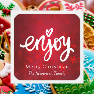 Elegant Simple Christmas Red Holiday Baking Square Sticker