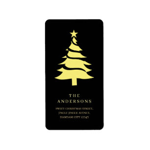 Elegant Simple Christmas Tree Return Address Label