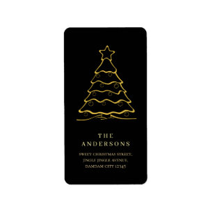 Elegant Simple Christmas Tree Return Address Label