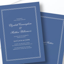 Elegant Simple Classic Blue & White Wedding