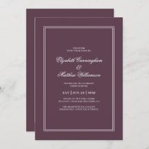 Elegant Simple Classic Cassis Wedding