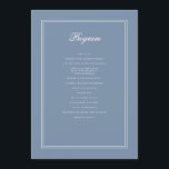 Elegant Simple Classic Faded Blue & White Wedding Programme<br><div class="desc">Composed of simple straight lined frames with classic cursive script and serif typography. These elements are simple,  timeless,  and classic.. 

This is designed by White Paper Birch Co. exclusive for Zazzle.

Available here:
http://www.zazzle.com/store/whitepaperbirch</div>