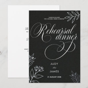 elegant simple classic rehearsal dinner invitation