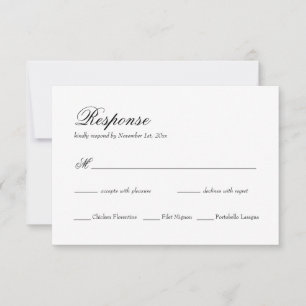 Elegant Simple Classic Wedding RSVP Card