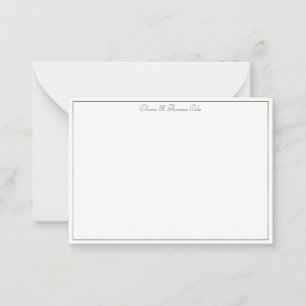 Elegant Simple Classy Gold Frame Wedding Couple Card