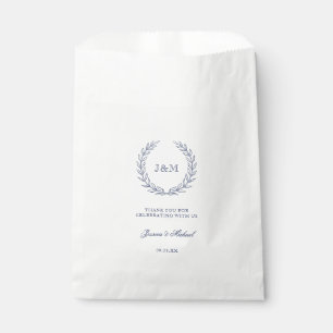 Elegant Simple Classy Navy Blue Monogram Wedding Favour Bags