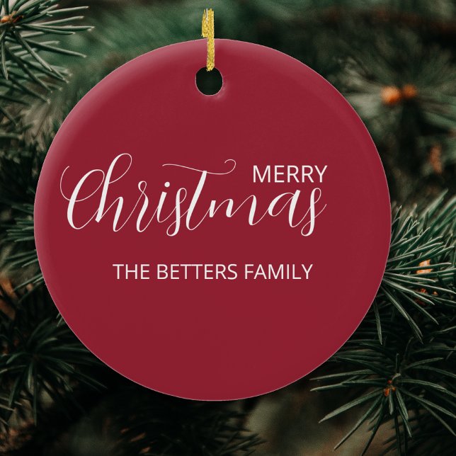 Elegant Simple Clean Frosted Berry Christmas   Ceramic Tree Decoration (Creator Uploaded)