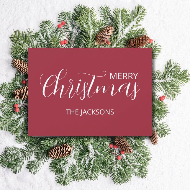 Elegant Simple Clean Frosted Berry Christmas   Holiday Card (Creator Uploaded)