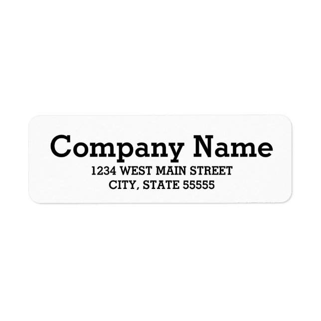 Elegant Simple Company Return Label (Front)